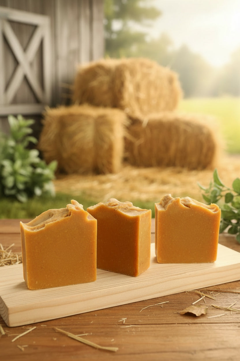 Turmeric Goat Milk Tallow Bar Soap with Colloidal Oats close-up
