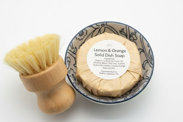 Solid Dish Soap Set on kitchen sink
