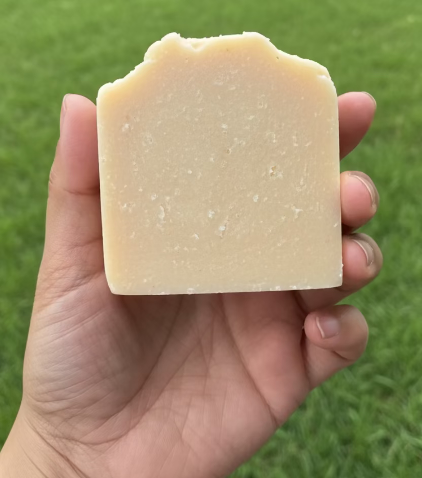 Tallow and Honey Soap with Grass background