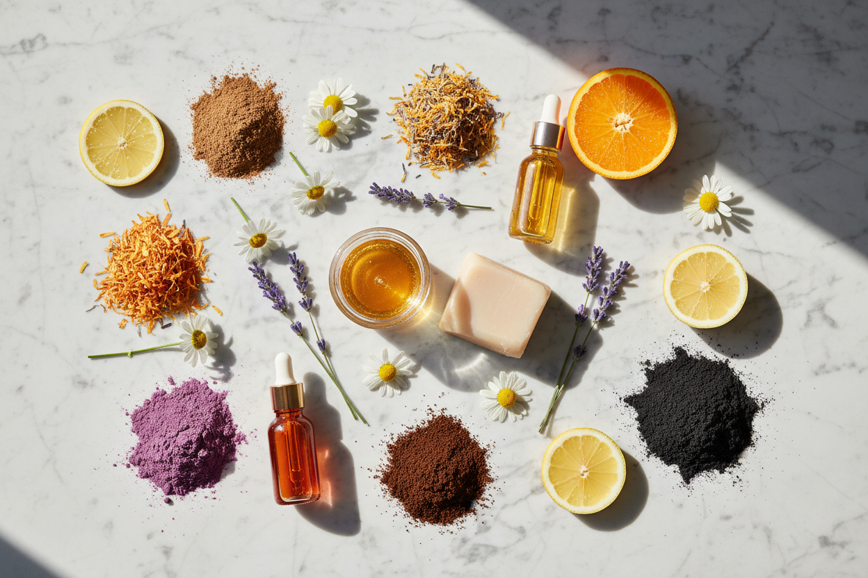 Botanical Ingredients Flat Lay